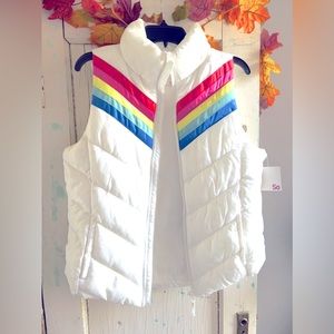 Puffy Vest rainbow jacket warm NWT